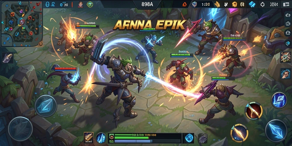Tampilan gameplay MOBA yang mendebarkan di 898A.