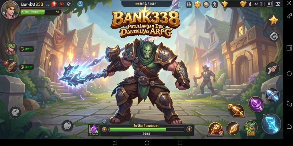 Screenshot utama BANK338 menunjukkan aksi seru dalam pertempuran ARPG.