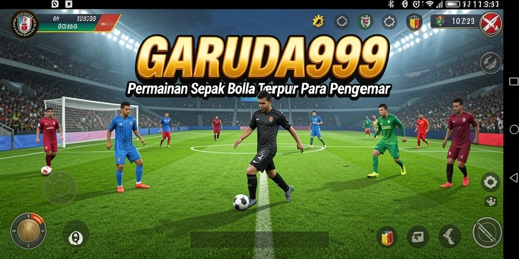 Tampilan grafis realistis dari permainan sepak bola GARUDA999.