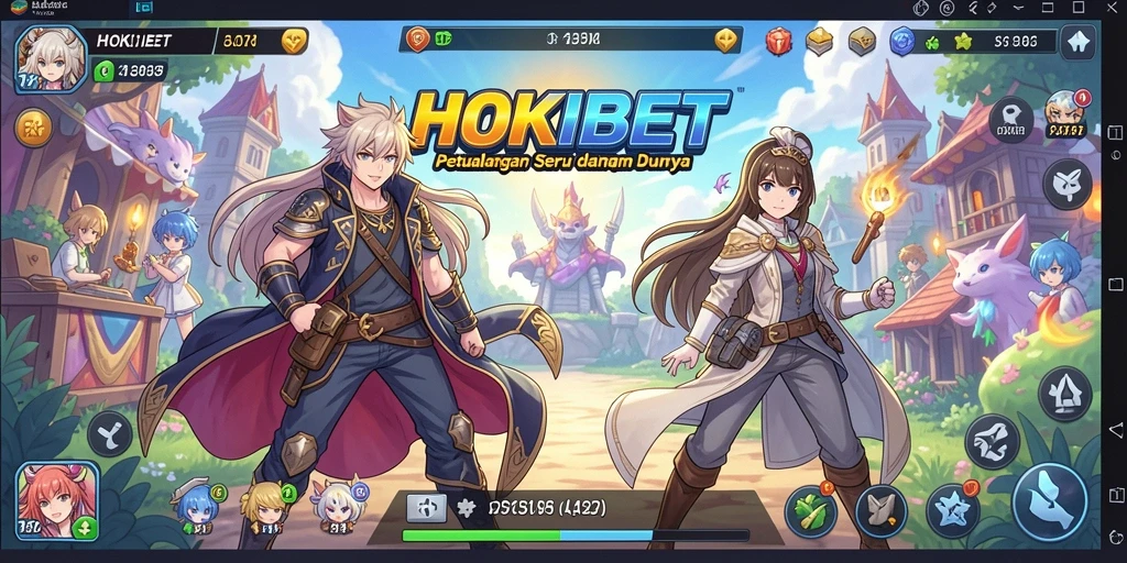 Screenshot gameplay HOKIBET yang menggambarkan pertempuran epik.