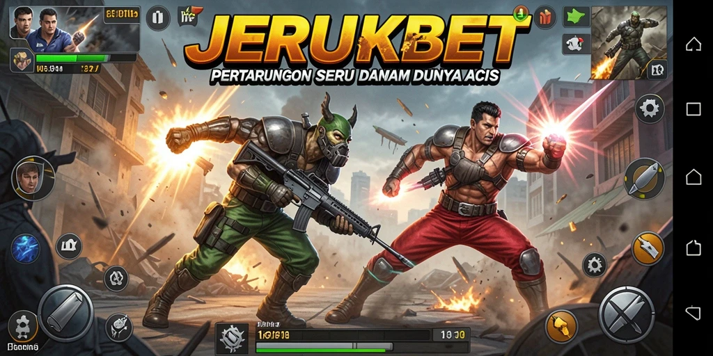 Screenshot JERUKBET menunjukkan aksi seru di medan perang.