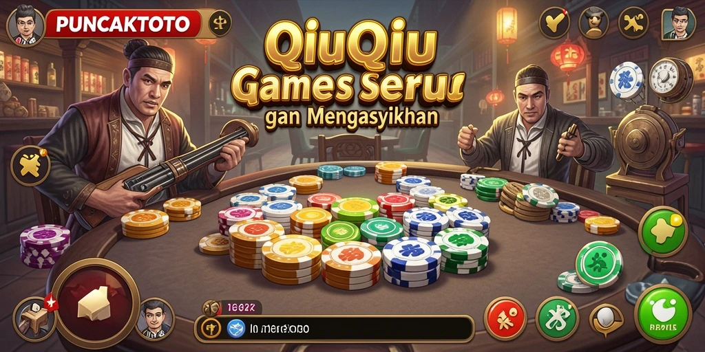 Screenshot utama PUNCAKTOTO menampilkan gameplay QiuQiu yang seru.