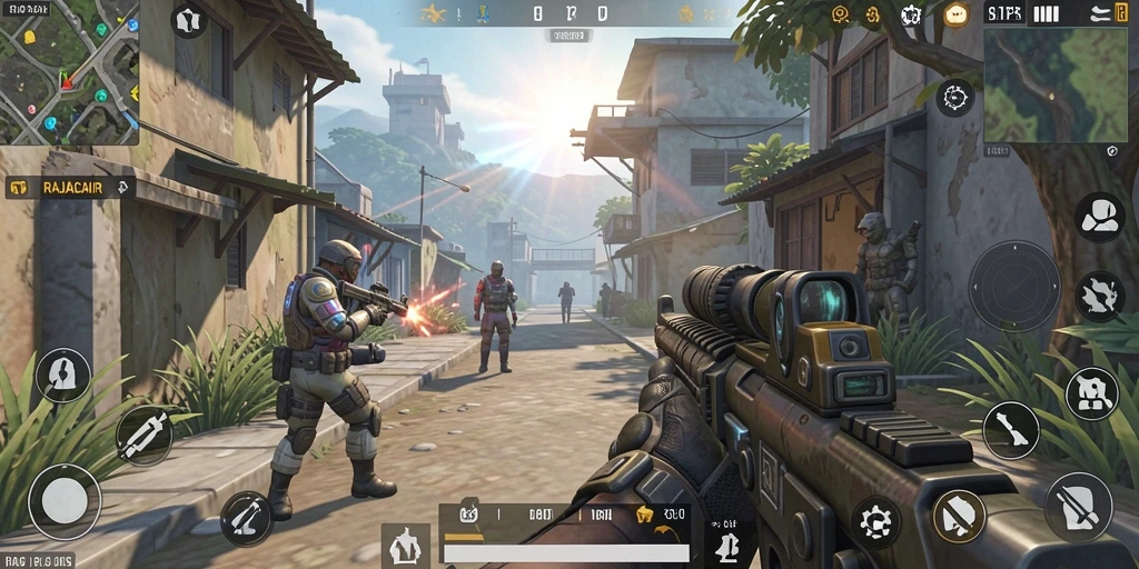 Screenshot gameplay RAJACAIR yang menunjukkan aksi seru dan grafis menawan.