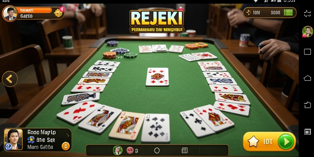 Tampilan gameplay seru dalam permainan Gaple REJEKI.