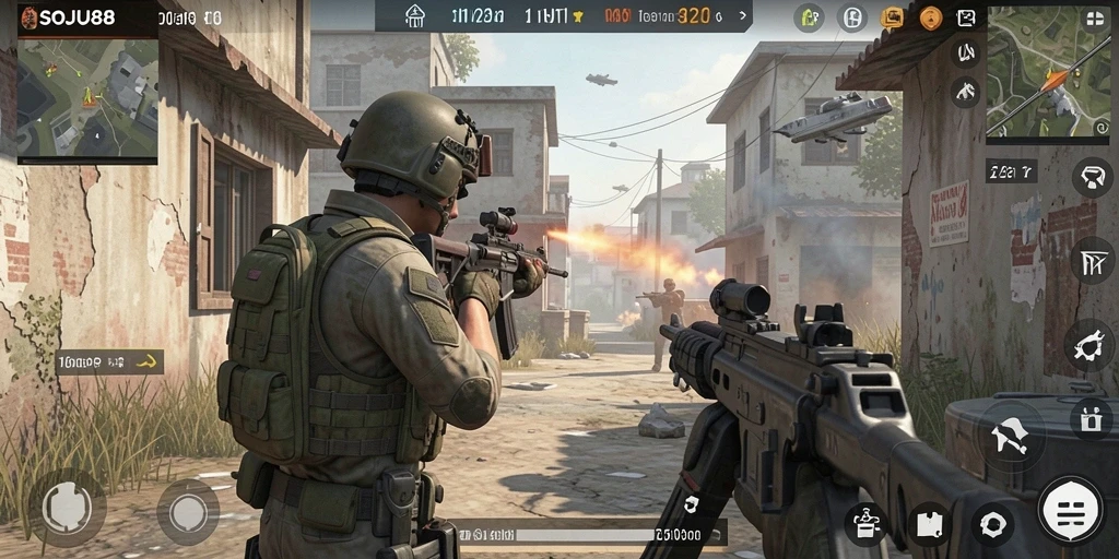 Tangkapan layar dari gameplay intens SOJU88 yang penuh aksi.