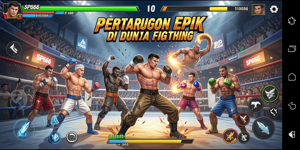 Screenshot menampilkan pertarungan seru dalam game Fighting SP666.