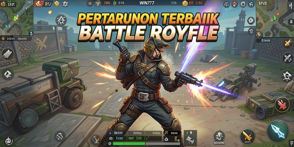 Tangkapan layar permainan WIN777 menampilkan aksi Battle Royale yang mendebarkan.