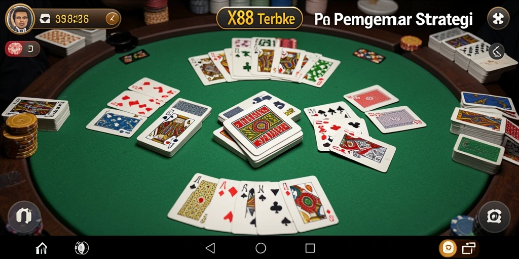 Tampilan gameplay seru dalam permainan Gaple X88.